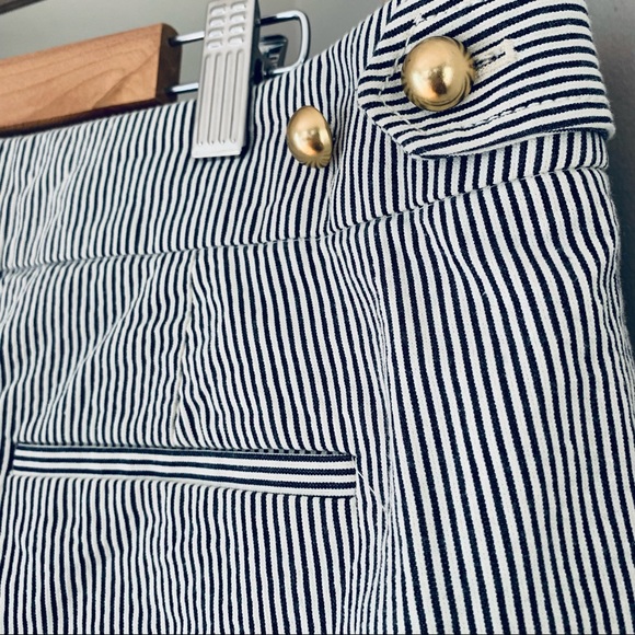 J. Crew Teddie Striped Cropped Sailor Inspired Kick Pant Size 10 - Picture 11 of 14